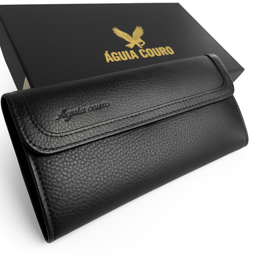 Carteira Feminina Couro Legítimo Luxo Porta Cartão e Dinheiro Para Mulheres Exigentes Qualidade aqui