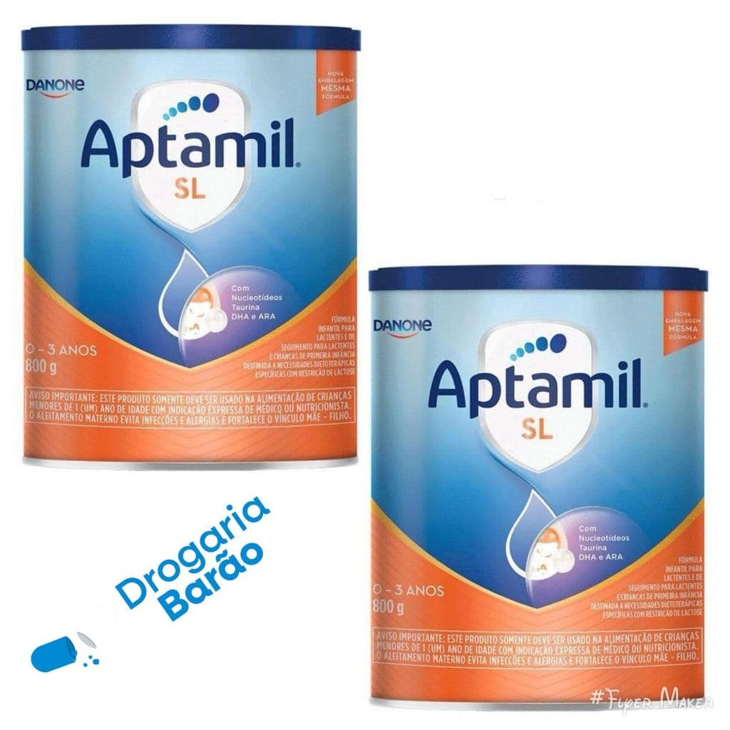 KIT C/ 2 LATAS APTAMIL SL 800G CADA NOVA EMBALAGEM MESMA FORMULA