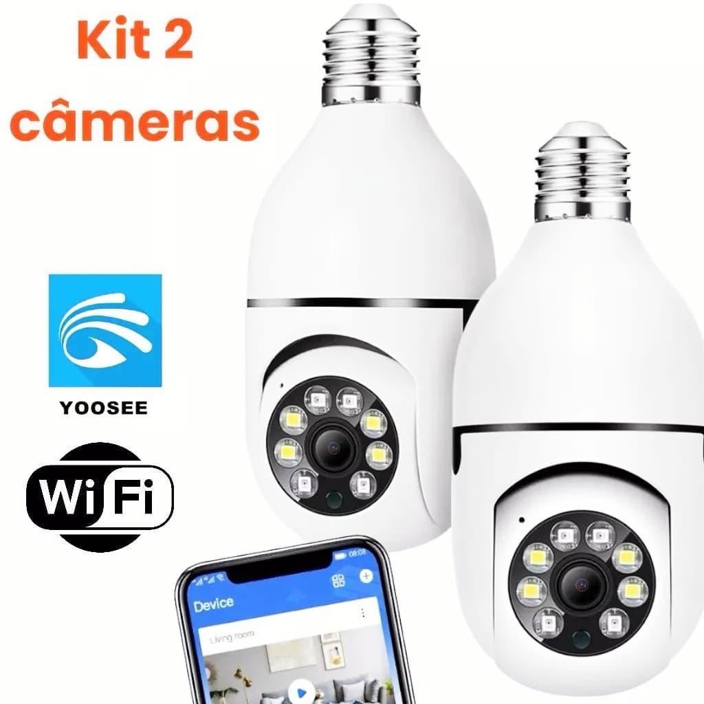 Câmera segurança a Prova D'água IP44 wi-fi sem fio 360 aplicativo yoosee full HD  Bivolt
