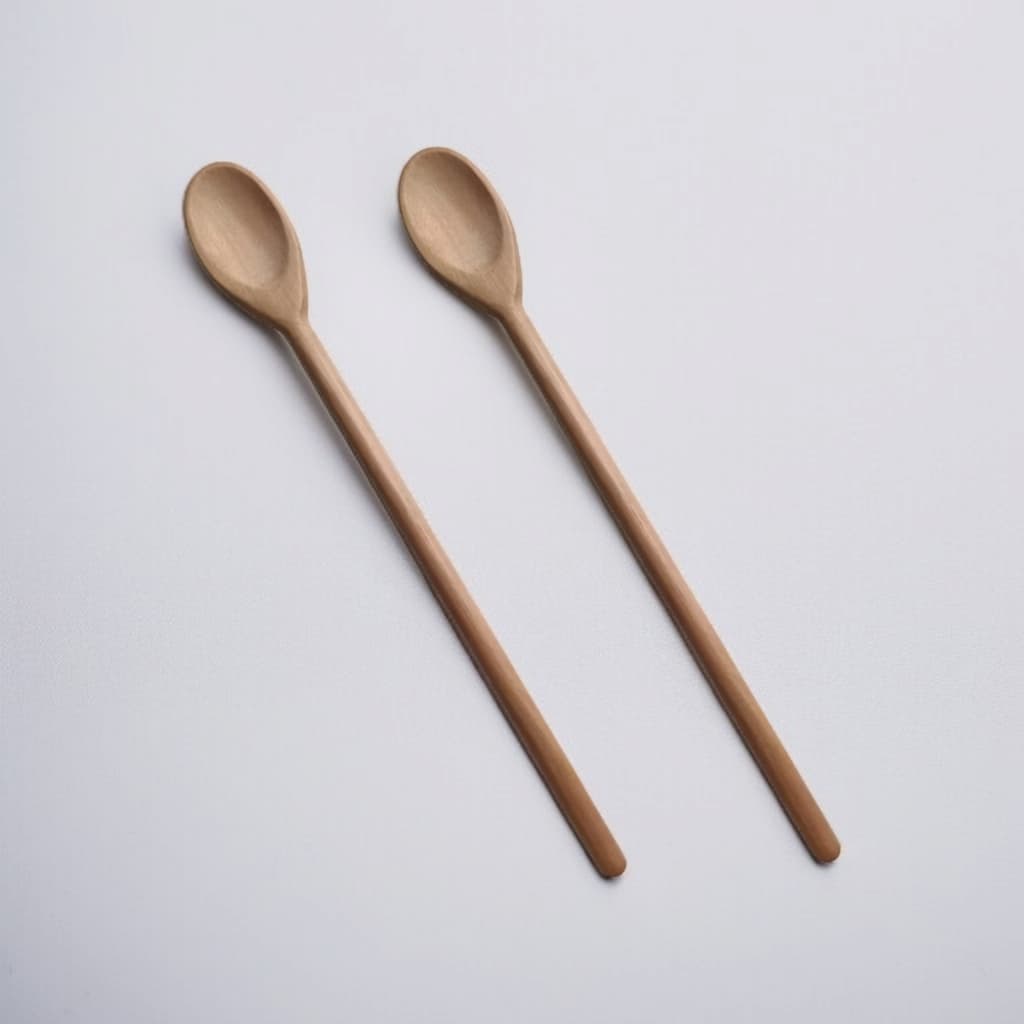 Kit 2 Colher De Pau Madeira 38cm Rústica Multiuso