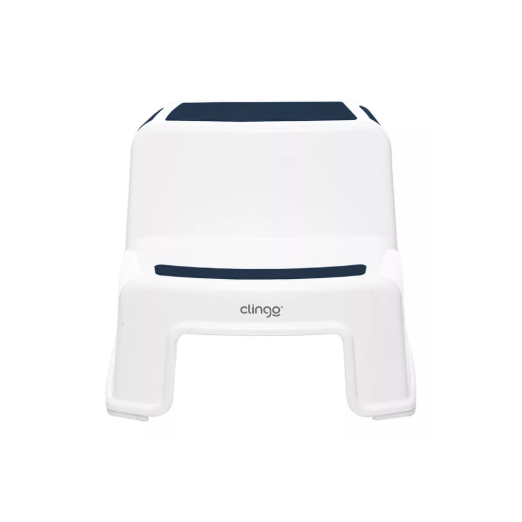 Escada Infantil Com 2 Degrau Banquinho Banheiro Clingo Cor Azul-marinho