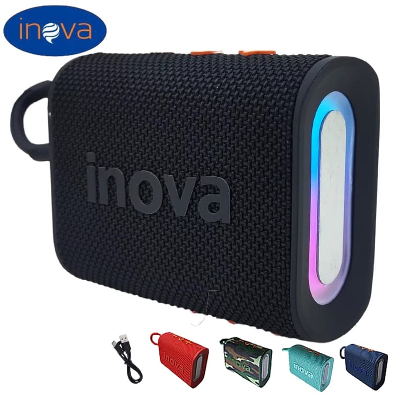 Inova ﻿Caixa de Som Bluetooth Portátil Go4 Pro Luz RGB Sem Fio Com à Prova d'Água