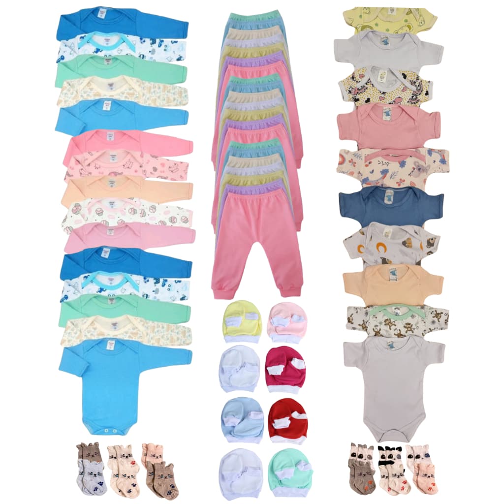Kit 13 peças enxoval bebê body calça e meia Algodão