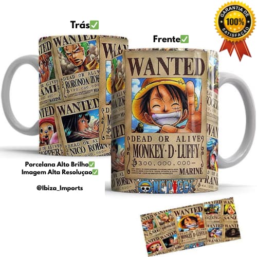 Caneca One Piece Monkey D Luffy  Gear 5  Anime Xicara Personalizada