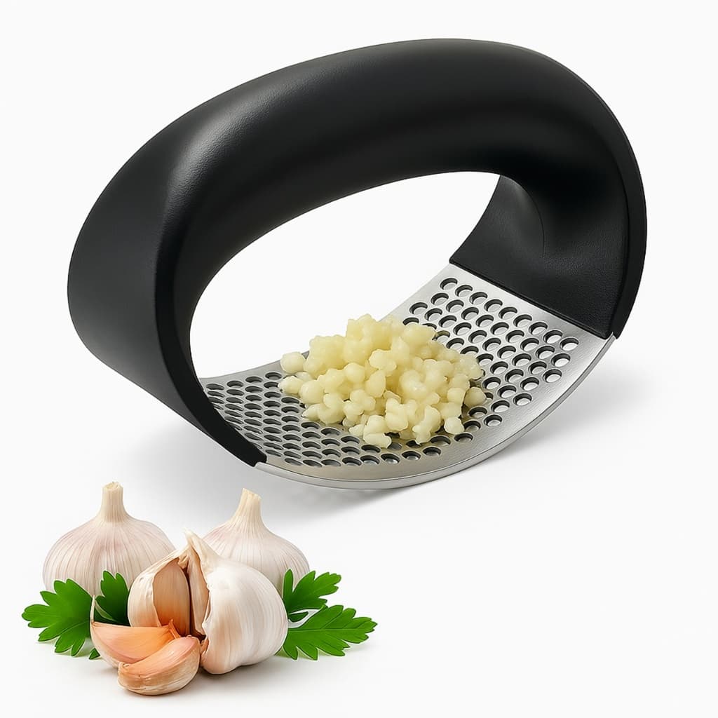 Amassador Esmagador De Alho Manual Espremedor Aço Inox Prático Eficiente Resistente Cozinha