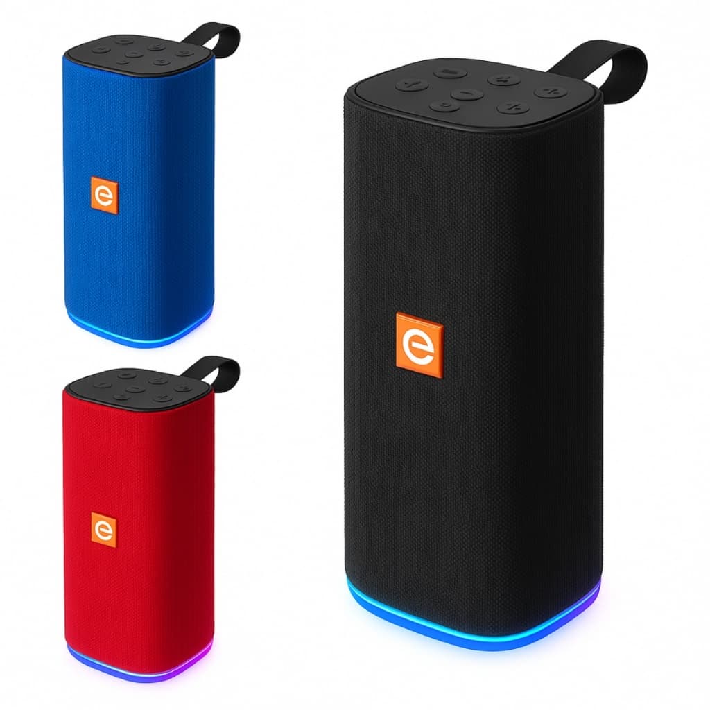 Caixa de Som Bluetooth Com Led Exbom M33BT Portátil de 10W RMS MP3 Player/FM