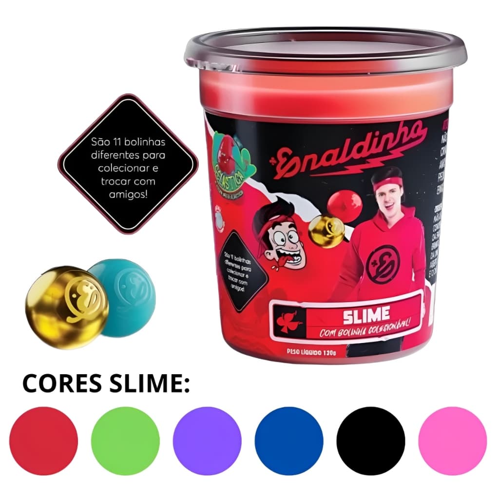 Slime Youtuber Enaldinho Gelastica Toys Lab 120g com bolinha supresa