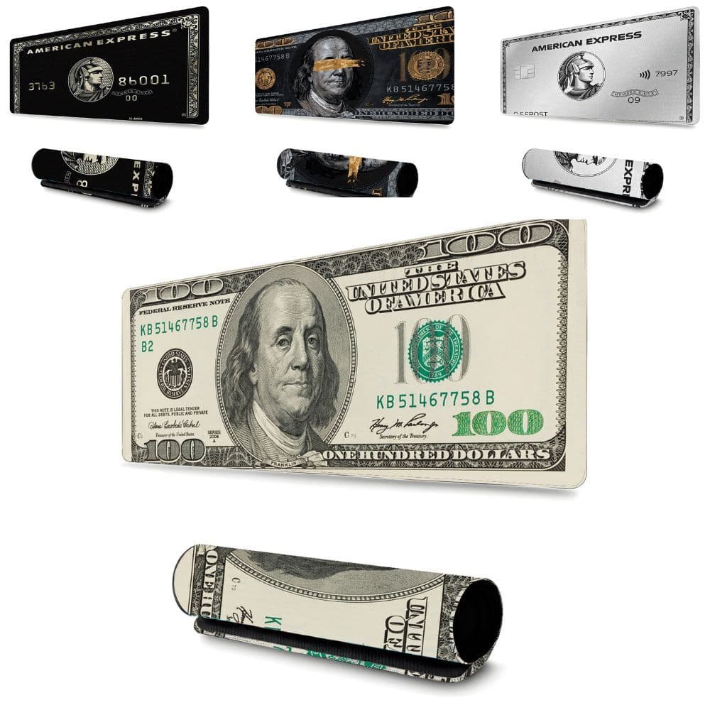 Mousepad Gamer Vários Tamanhos Modelos Money, Dollar Diversos C/ Borda Costurada