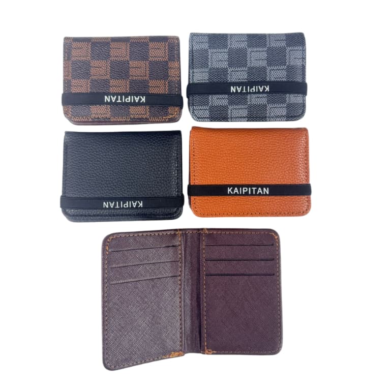 Carteira Para Cartão E Documento Unissex Anti-Degaussing Pequena Ultra Fina Couro