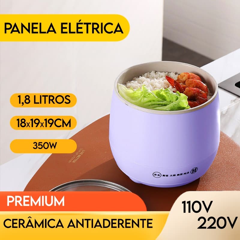 Panela De Arroz Elétrica Antiaderente 350W 1,8 Litros 110V / 220V 1ª Linha PREMIUM