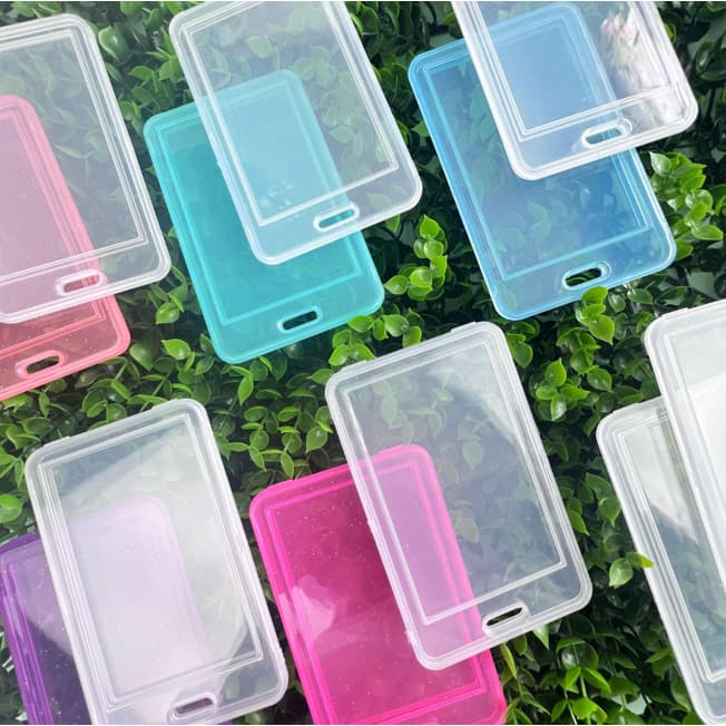 Porta Crachá Transparente e Colorido / Cartão de Ônibus / Cartão Escolar / Metro / Crachá (PD02)