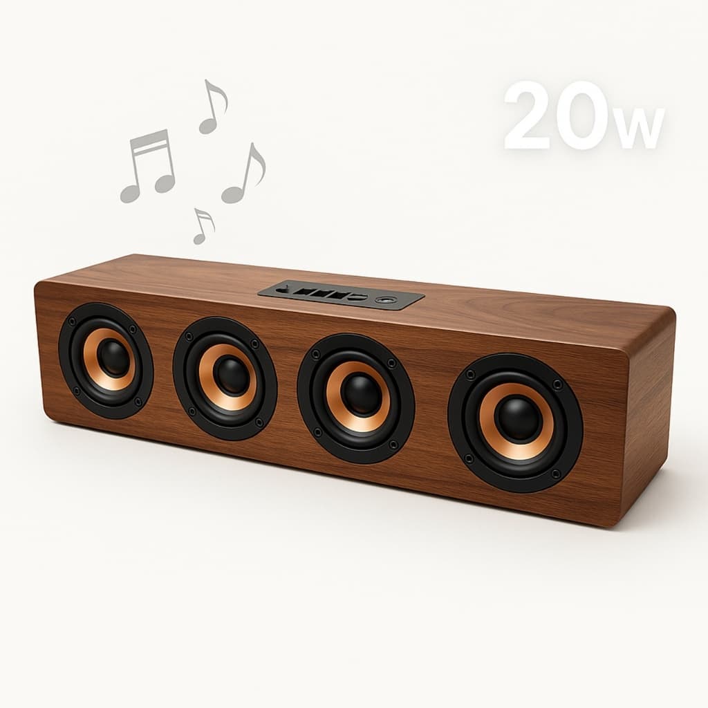 Caixa De Som Retro Madeira Volume Alto 20w Com Bluetooth Rádio Portátil Barata e Boa