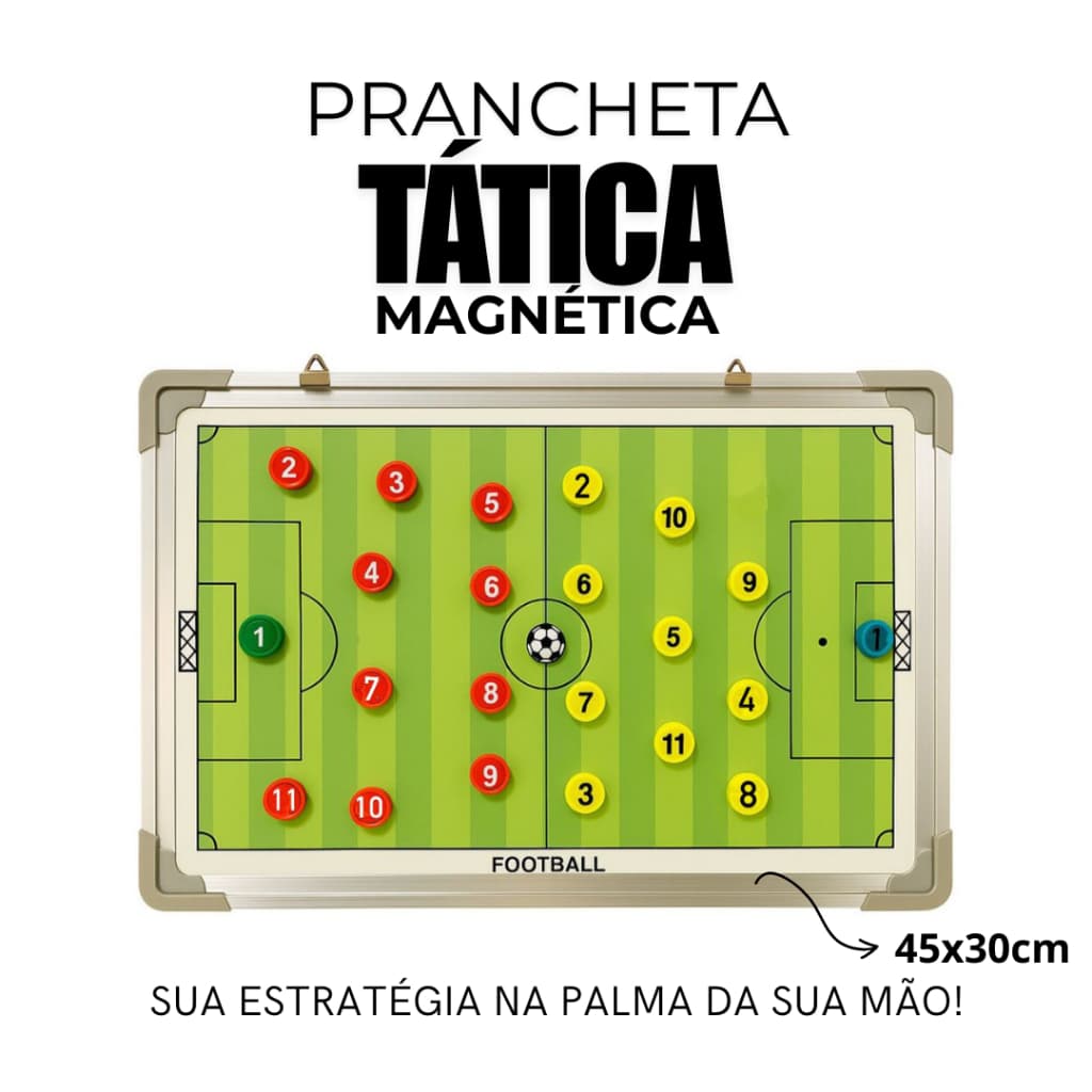 Quadro Tatico Prancheta Futebol Tecnico Futsal Magnetica Dupla Face Portatil