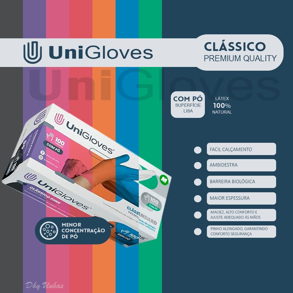 Luvas Descartáveis Látex Procedimentos 10 , 20 ou 40 Unidades Avulsas Unigloves