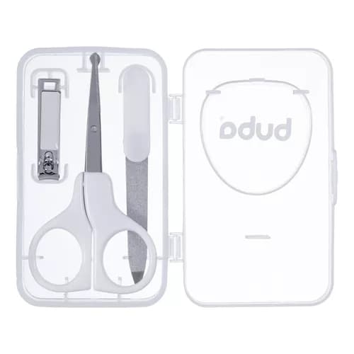 Buba Kit Manicure Buba Baby C/ Tesoura Lixa Cortador de Unhas e Estojo Branco