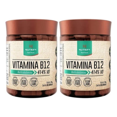Kit com (2 unidades)  de vitamina  B12 Metilcomalamina 60 Capsulas Nutrify