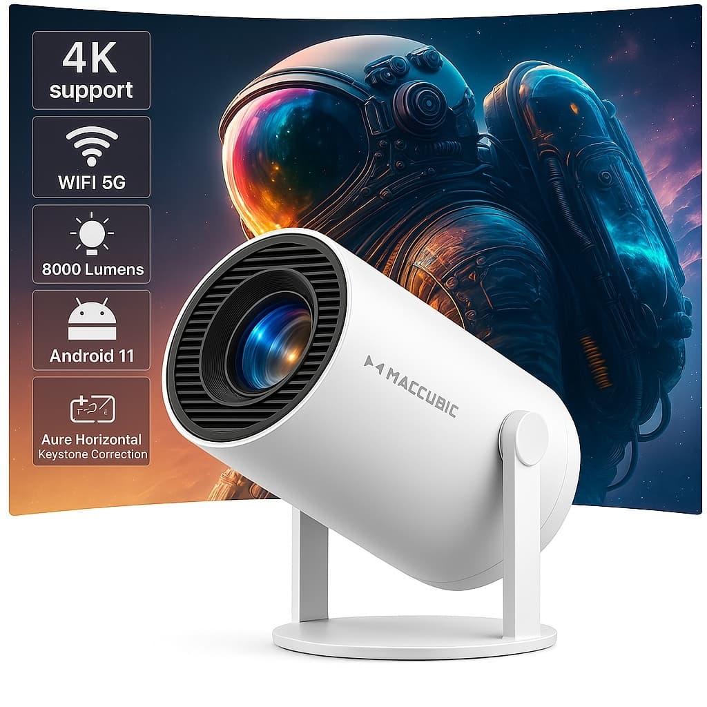 Projetor Portatil 5G Wifi 6 BT 5.0 Android 11Projetor 4K 1080P Full HD Suporte 8000 Lumens Led