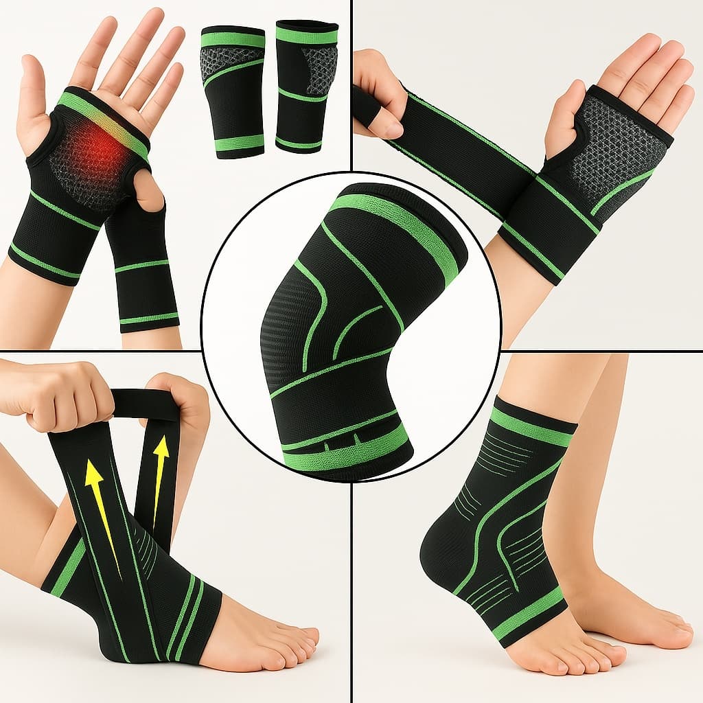Joelheira Tornozeleira Munhequeira Cotoveleira Punho Compressão Estabilizadora Ortopédica Elástica