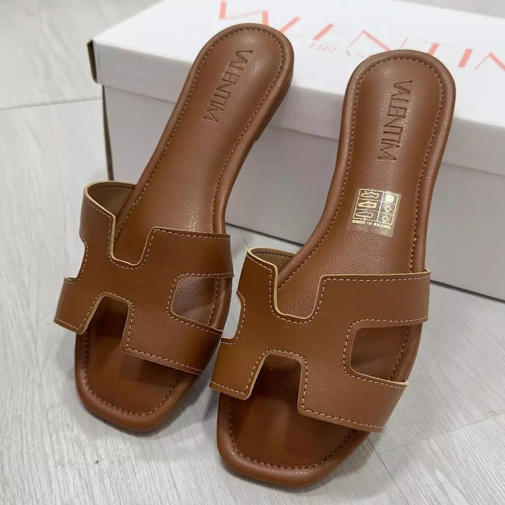 Sandália Feminina Rasteira Palmilha Confortável couro sintético 5050 rasteira verão Valentim