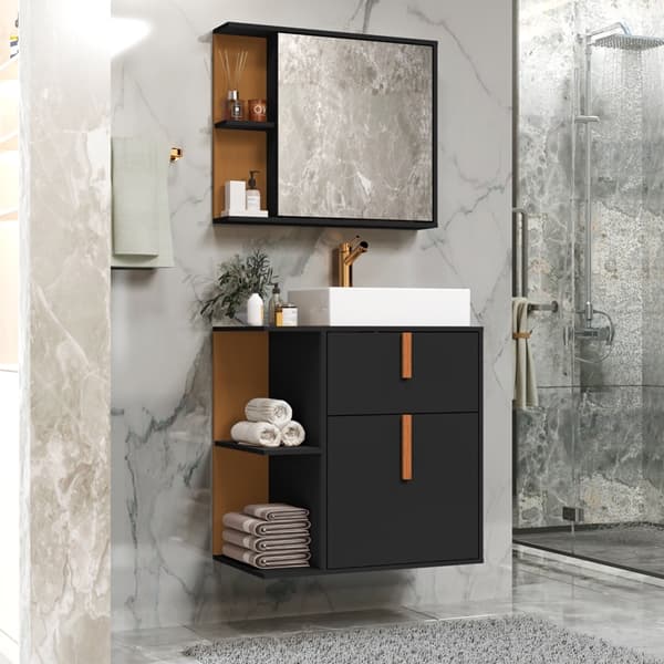 Kit Banheiro Tênue Gabinete com Cuba e Espelho - Cores - MJM Casa dos Móveis