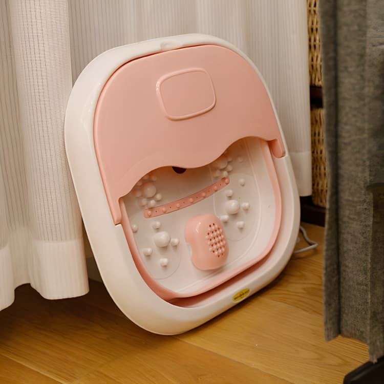 Hidromassageador Para Pés Bacia Dobrável Alivia Dores Para Os Pés C/ Hidromassageador Massageador de Pés Elétrico Bacia