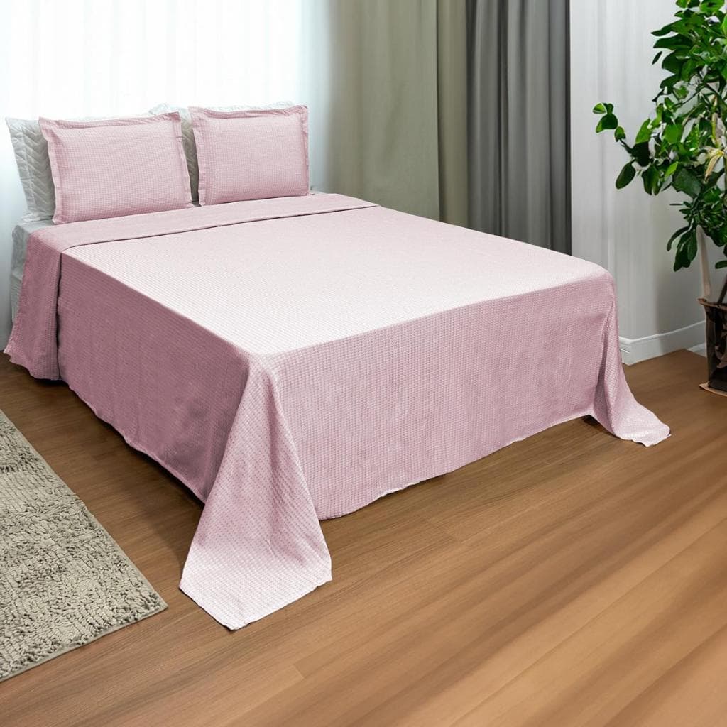 Colcha Queen 3 Peças Cobre Leito Bouti Piquet | Cobre Leito Queen – Leve, Elegante e Confortável