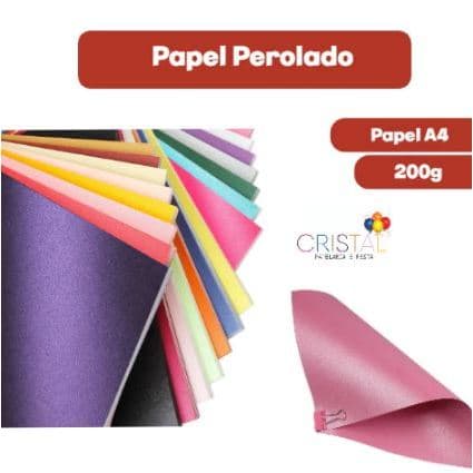 Papel perolado 200g - 50 folhas tamanho A4