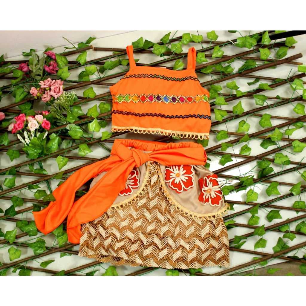 Fantasia Infantil Festa Luxo Tematico Moana com Tiara.