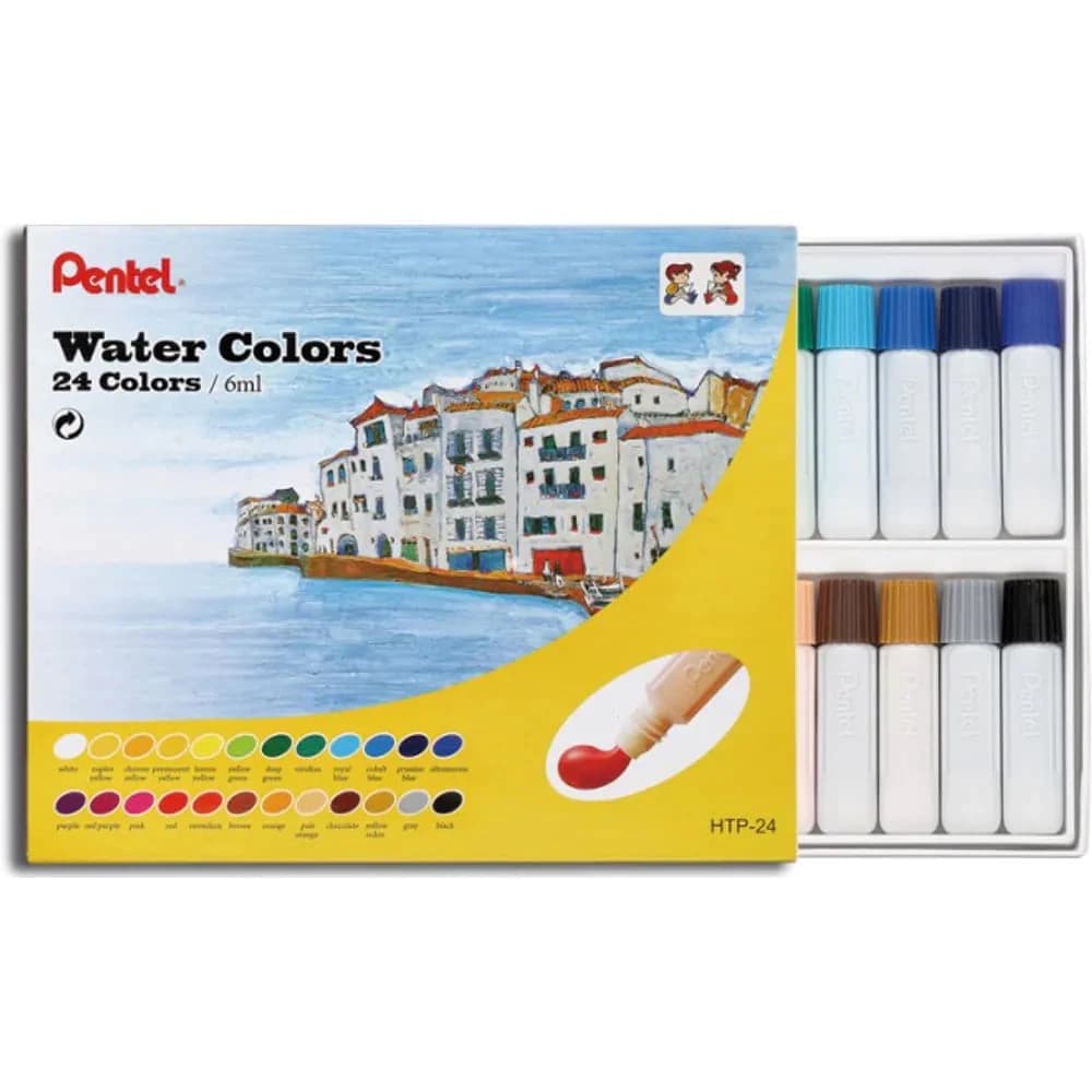 Estojo Aquarela Pentel Water Colors -12 ou 24 Cores - Htp-12/24
