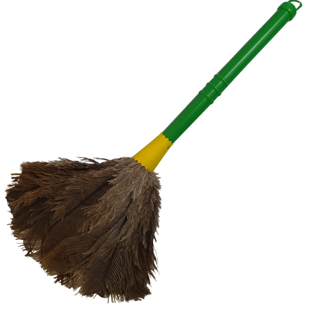 Espanador de Pena de Avestruz Médio 38cm Pó Limpa Td Poeira Lugares Altos