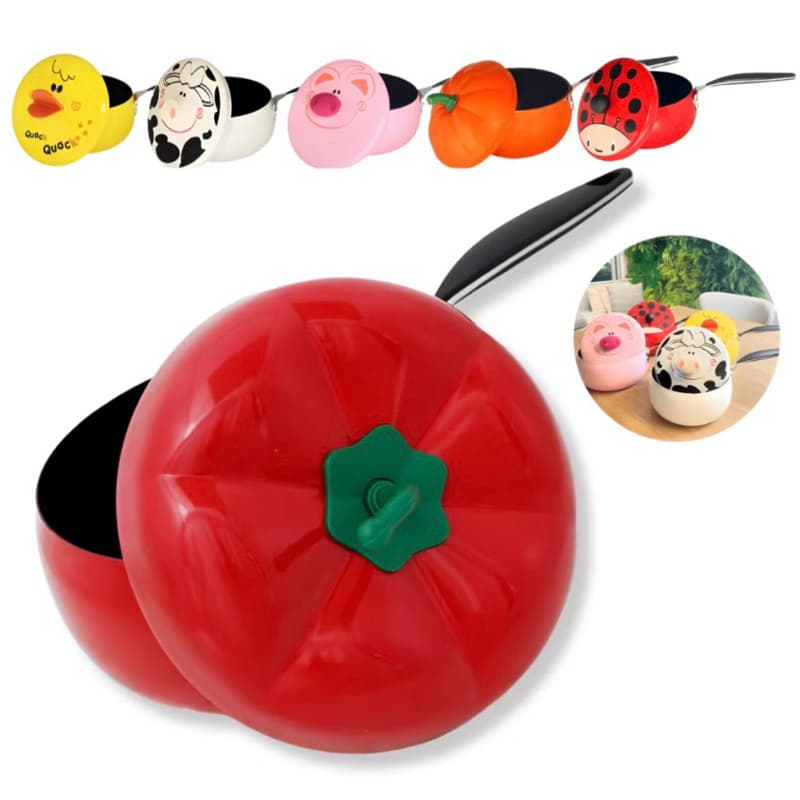 Panela de Cozinha Antiaderente 1,2L Com Tampa De Bichinhos / Indução / Colecionável / Decorativa / Estampa Esmaltada