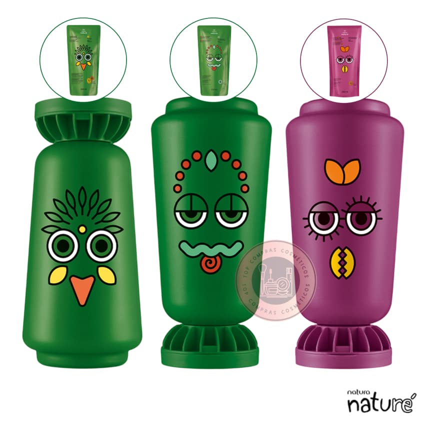 Naturé Cacheados e Crespos: Shampoo, Condicionador e Creme para Pentear 250ml (Linha Infantil Natura)