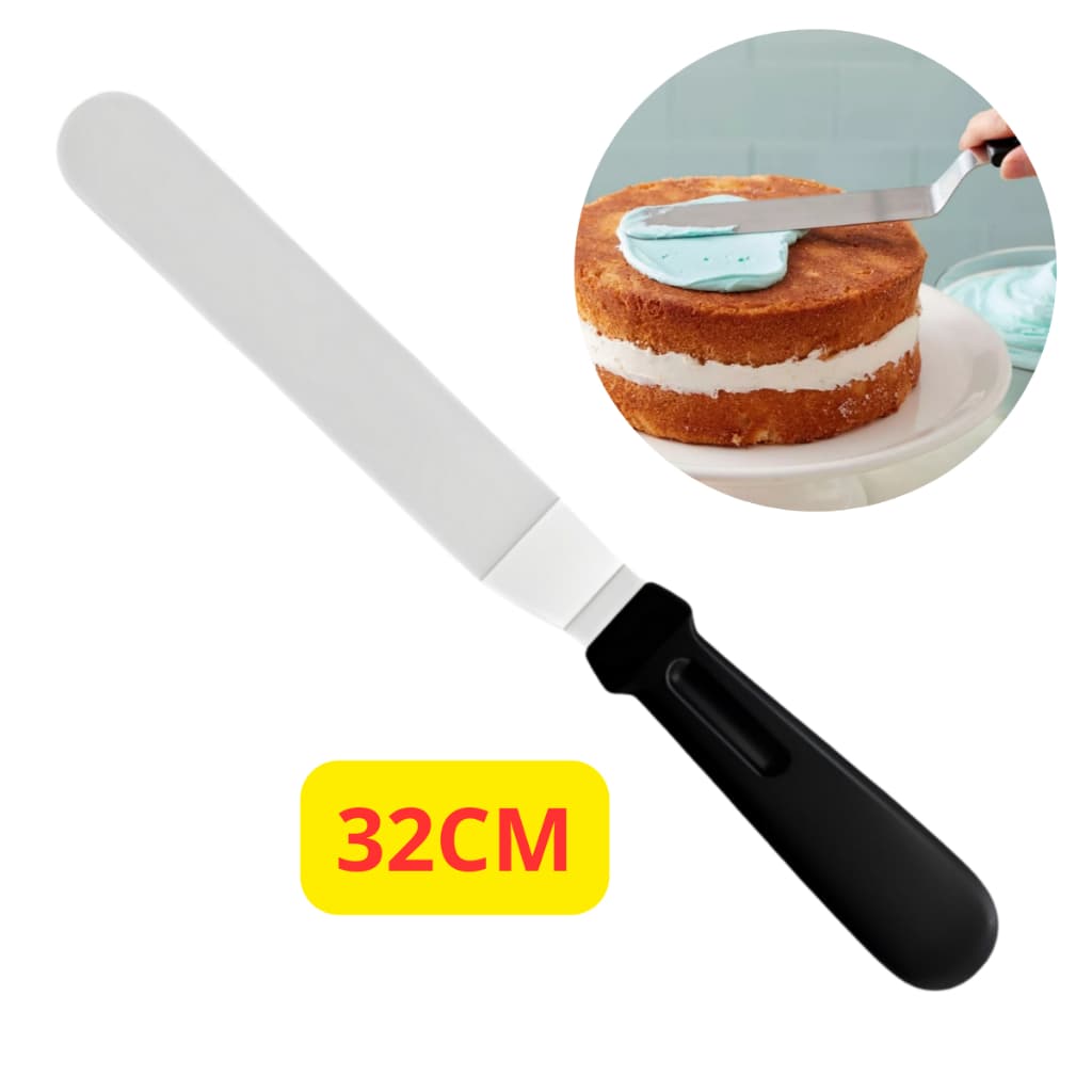 Espátula Angular Inox 32cm Confeitar Alisar Bolo Torta Confeiteiro Cozinha Cupcake Decorar Enfeitar