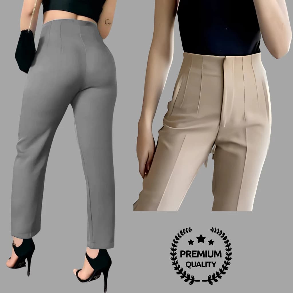 "Kit 2 Cores Calças Alfaiataria Cinza e Nude - Lançamento Exclusivo ZR!"