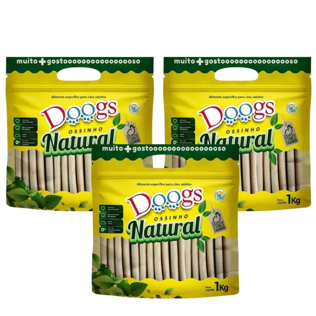 Petisco Pet ossinho palito para Cachorro todas as raças 100% VEGETAL (1KG)