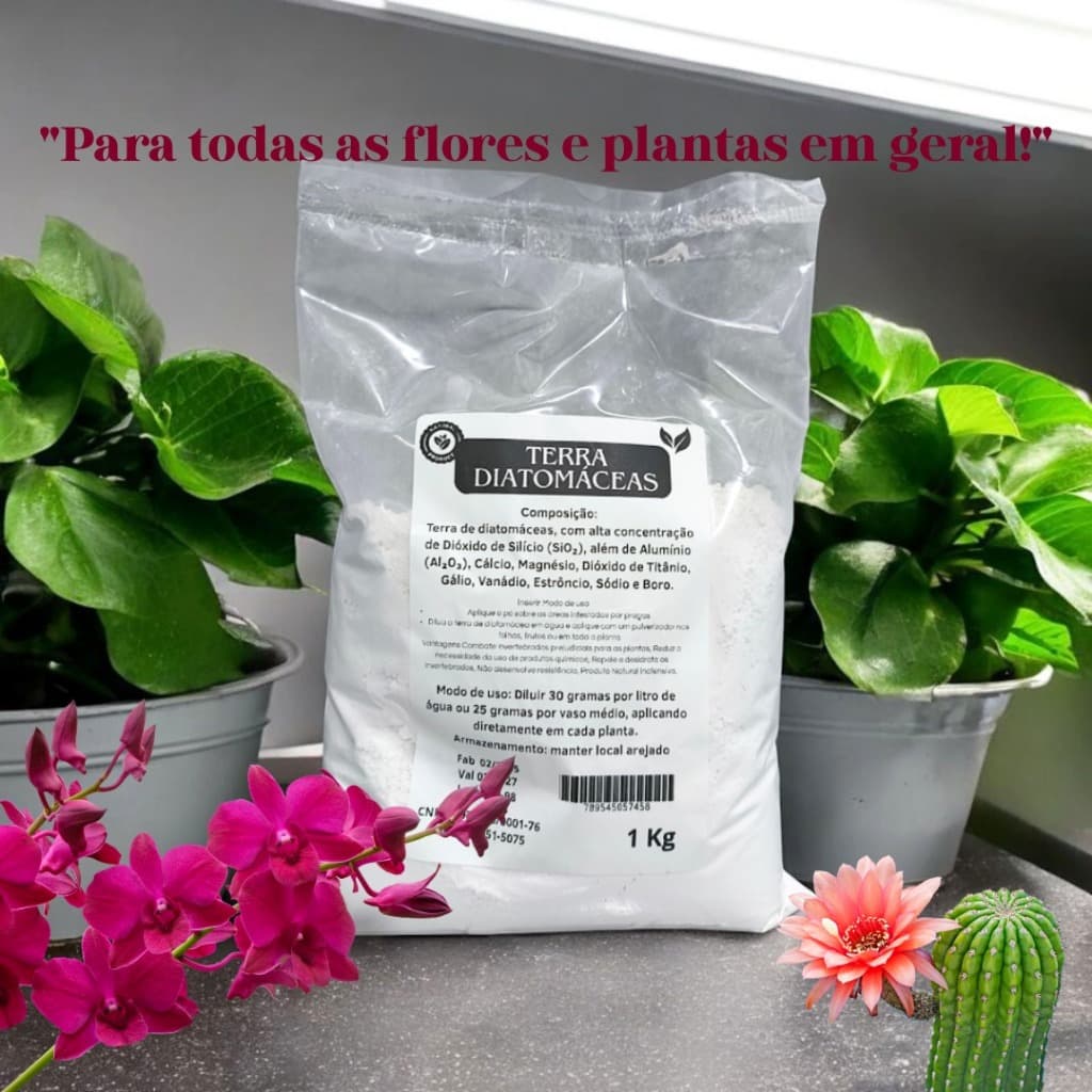 Fertilizante Natural Terra De Diatomácea Arvores Frutíferas Plantas Flores Jardinagem