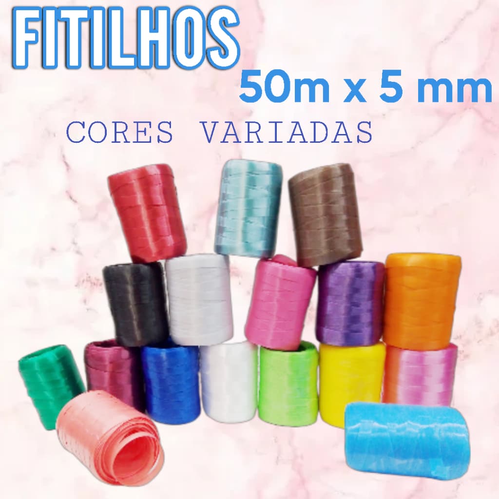 10 Rolos De Fitilhos 50m x 5 mm