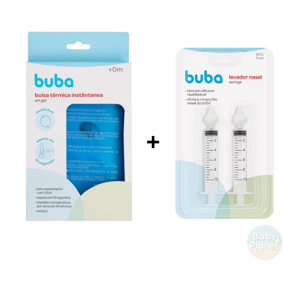 KIT BOLSA TERMICA ALIVIO COLICAS BEBE + 2 SERINGAS NASAL BUBA