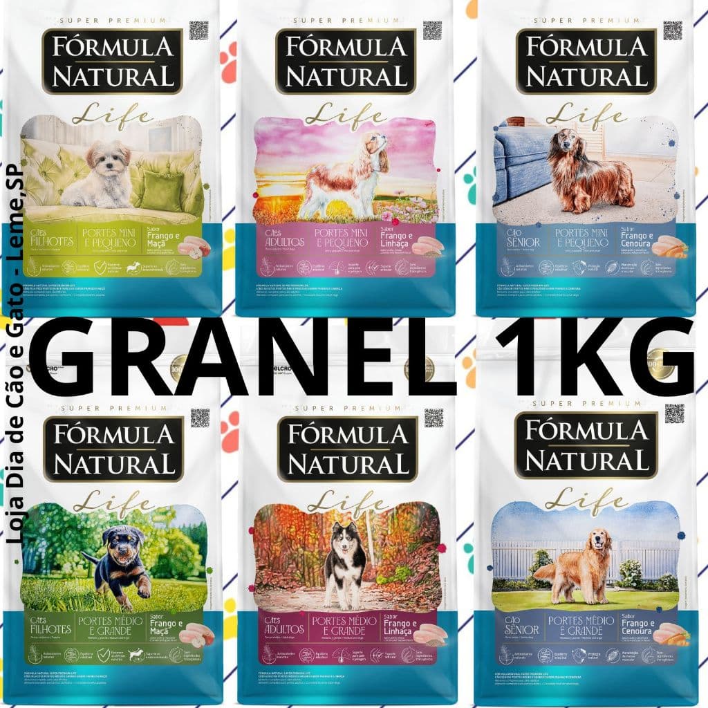 Granel 1Kg - Ração Fórmula Natural Life Cachorro - Super Premium