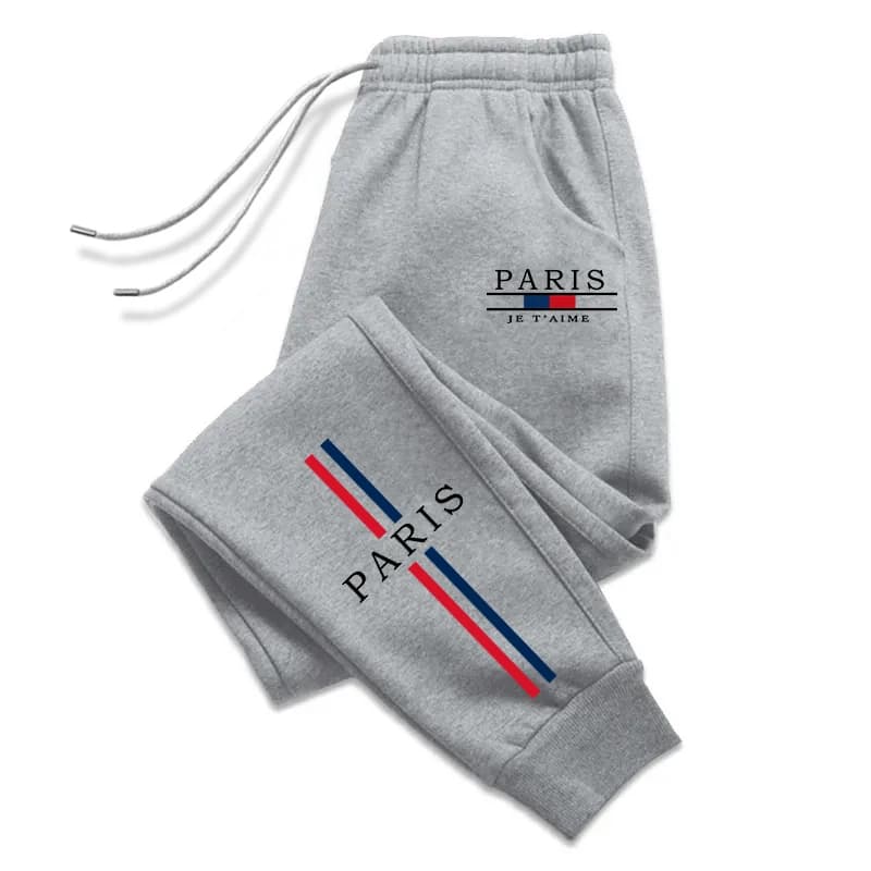 Calça Moletom Streetwear Flanelado Paris Calças Largas Estilo Premium