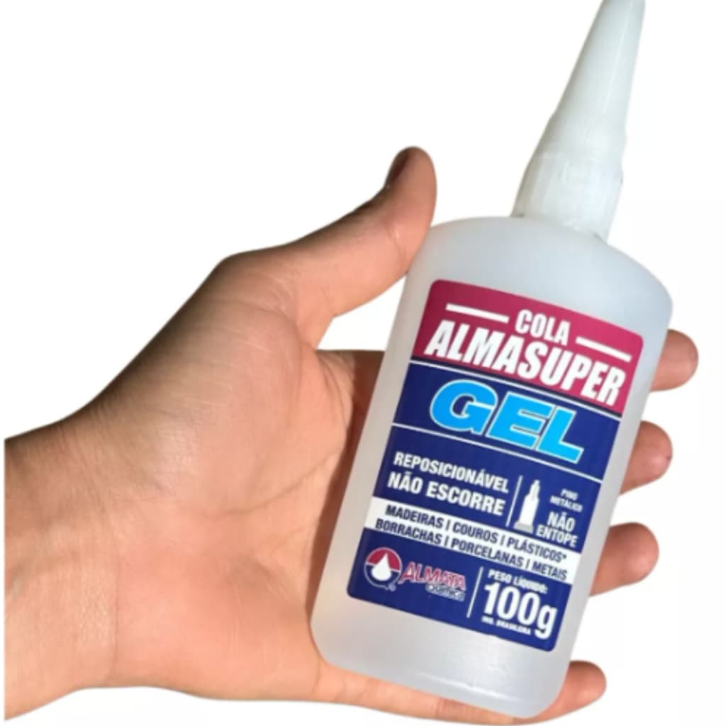 Cola Instantânea Almasuper Gel 100g Adesiva Alta Viscosidade Não Escorre