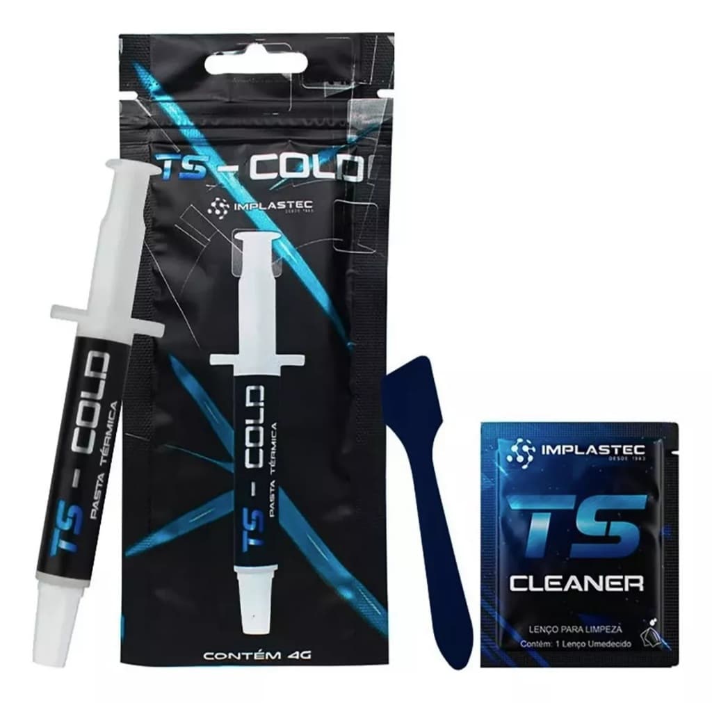 Pasta Térmica Implastec Ts Cold 4g, Espátula + Sachê Cleaner
