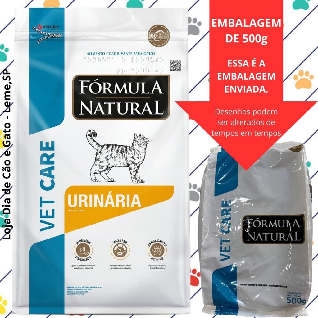 Ração 500g - Fórmula Natural Vet Care Urinária Gatos - Dissolve Estruvita