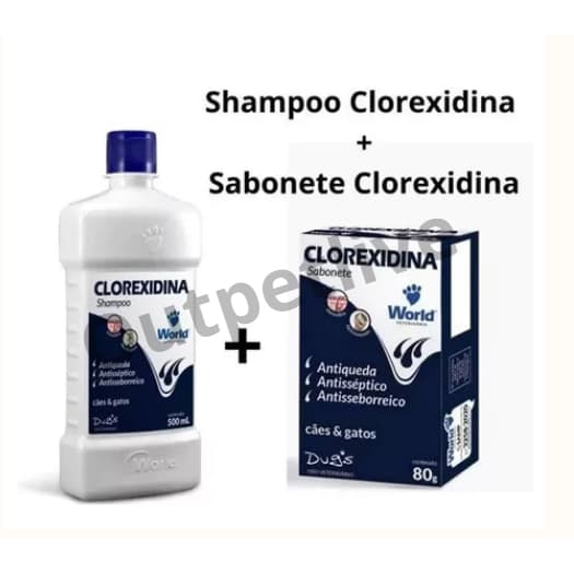 Shampoo Clorexidina 500ML + Sabonete Clorexidina Dug’s World Veterinaria