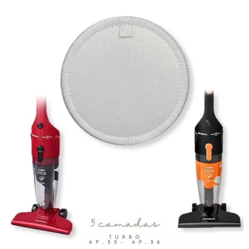 Kit com 3 filtros lavável mondial turbo cycle Ap-35 e Ap-36, filtro para aspirador