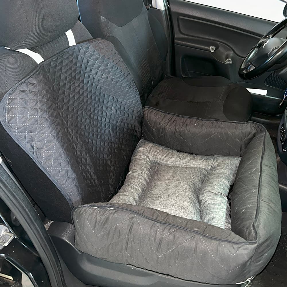 Kit 2 Peças Cama Pet e Capa Protetora 2 em 1 para Assento Traseiro Veicular Pequeno com Colchonete Toddy Impermeável