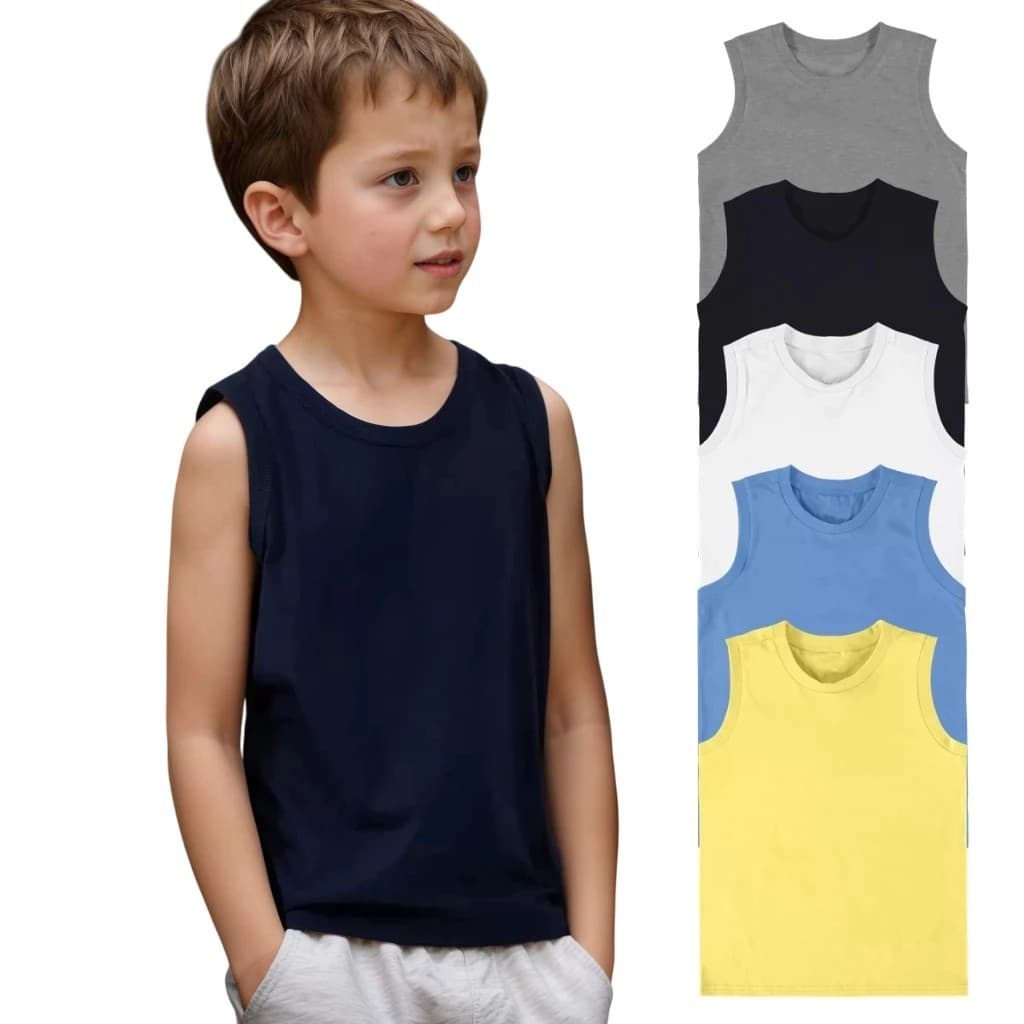Kit Camisetas Regatas Estampa Lisa Menino Roupas Infantil Verão kids
