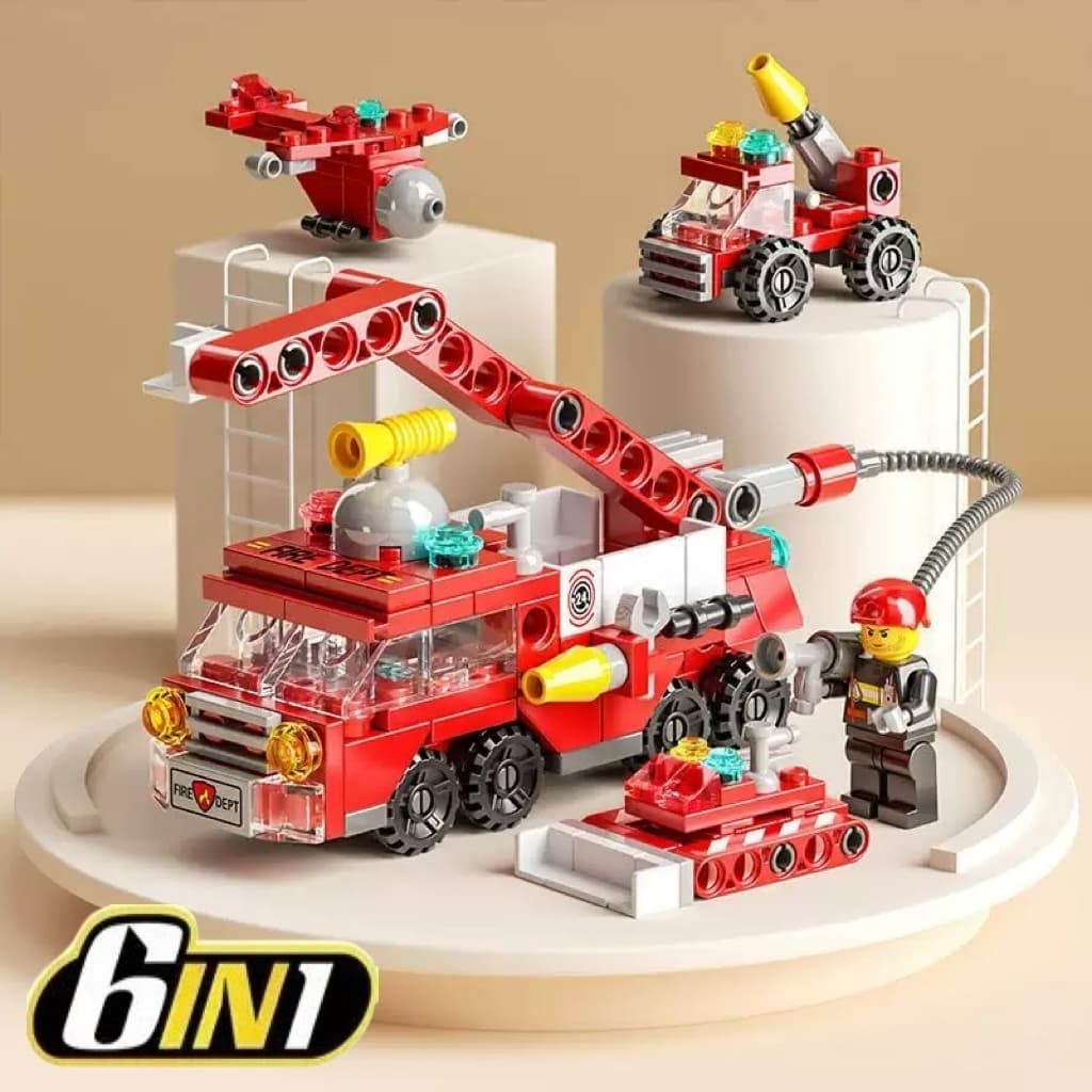 Super Kit 6 em 1 Blocos de Montar - 200 Peças, Presente Criativo para Crianças 7+