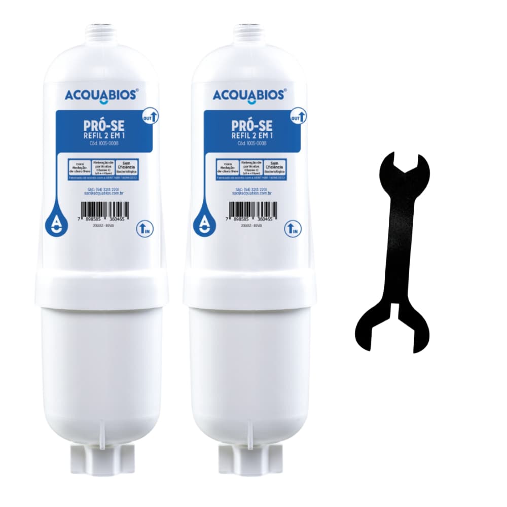 Kit 2 Filtro Refil Compatível Soft Everest Purificador + Chave