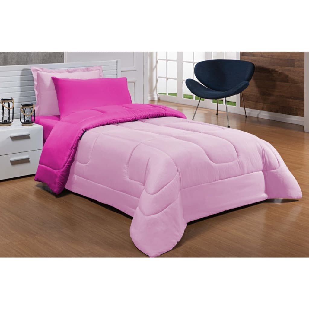 Kit Edredom Ternura Solteiro Dupla Face C/4pçs